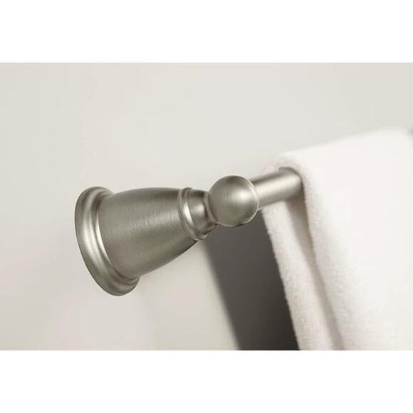 Moen Brantford Brushed Nickel 24-Inch Single Bathroom Towel Bar - Picture 8 of 10